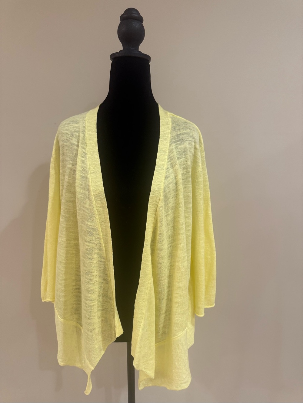 Alfani Light Yellow Open-Front Draped Cardigan